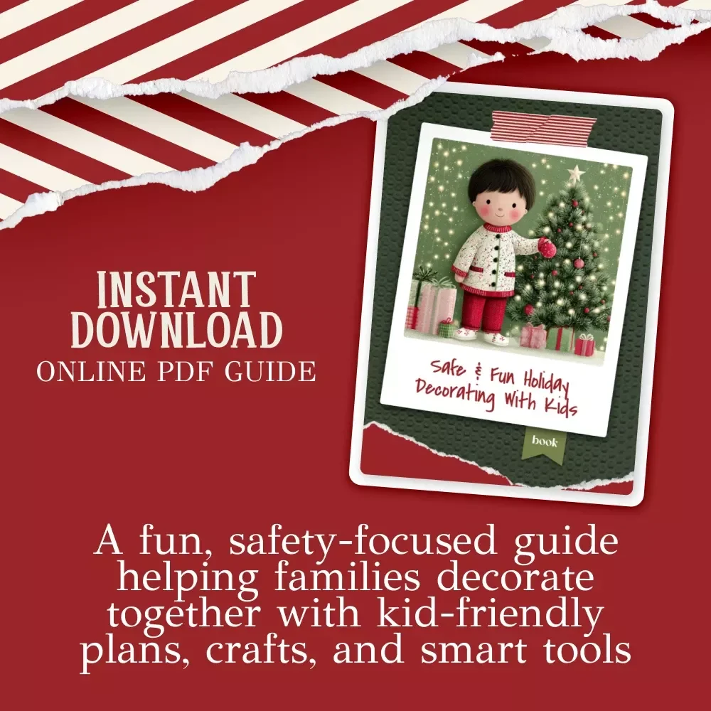 Safe & Fun Holiday Decorating with Kids | Kid-Friendly Holiday eBook | How to Include Kids in Holiday Decorating Safely | Family Decorating Guide