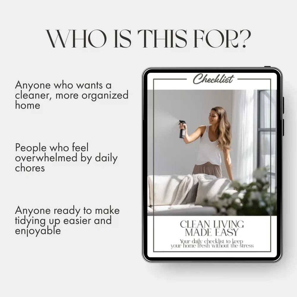 Clean Living Made Easy | Digital Cleaning Guide, Daily Routine Checklist & AI Cleaning Planner for a Tidy, Organized Home