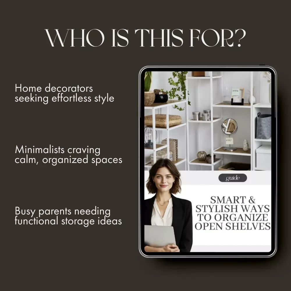 Smart & Stylish Ways to Organize Open Shelves | Minimalist Home Decor Guide | Digital Download for Modern Organization & Shelf Styling