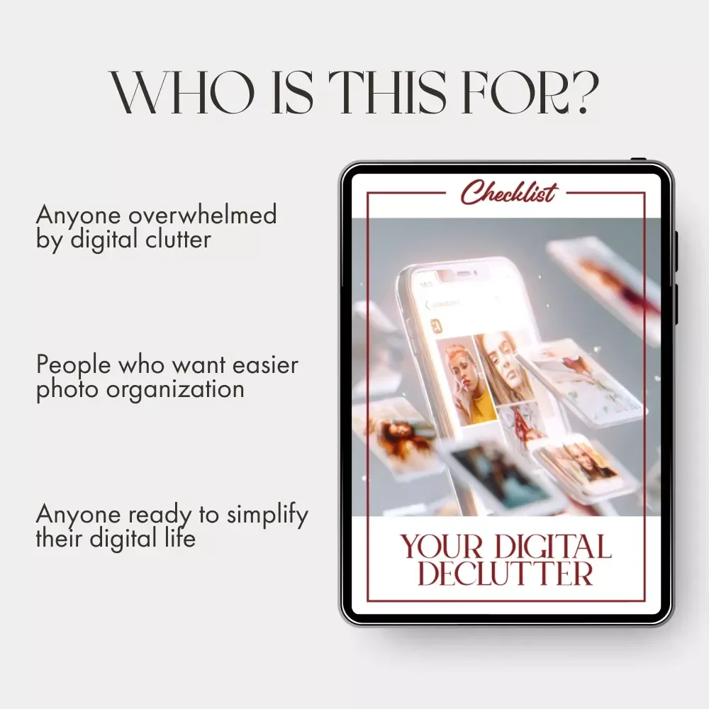 Your Digital Declutter Checklist | Printable & Downloadable Guide for How to Organize Digital Photos and Files | Minimalist Digital Life Organizer