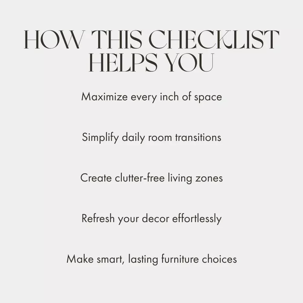 Tips for Flexible Furniture in Multi-Purpose Rooms | Printable Home Design Checklist for Small Spaces, Apartment Living & Interior Styling Guide | Digital Download