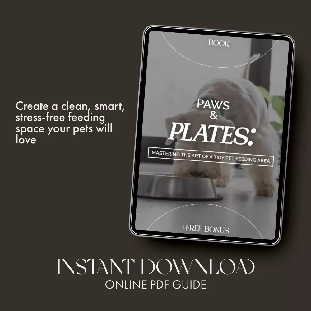 Paws & Plates: Mastering the Art of a Tidy Pet Feeding Area | Digital eBook for Pet Owners | Tips for Organizing Pet Feeding Area | Pet Care & Home Organization Guide