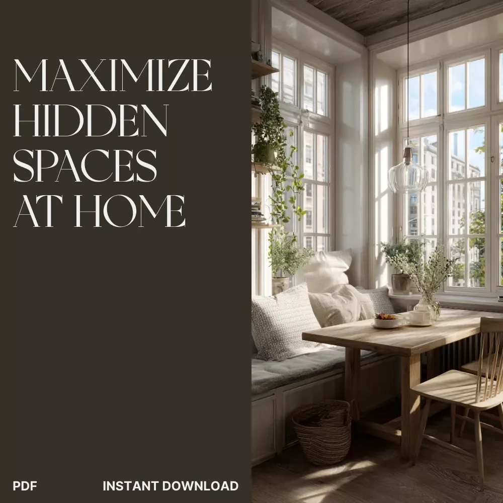 Creative Ways to Maximize Hidden Spaces at Home – eBook for Small Homes, Apartment Styling & Corner Design Ideas | Smart Tips on What to Do with Corner Spaces | Home Decor Digital Download