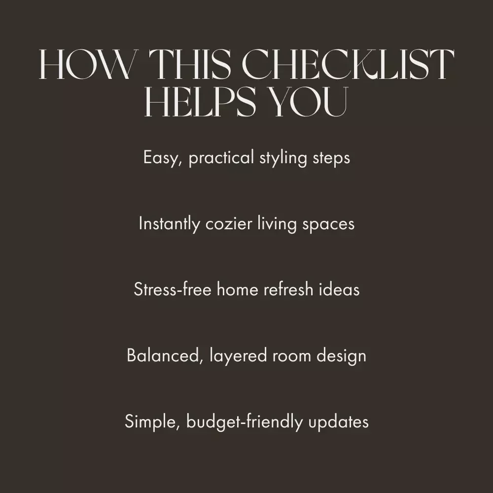 The Warm Room Checklist | Cozy Home Decor Guide | Digital Download for How to Make a Room Feel Warmer Instantly