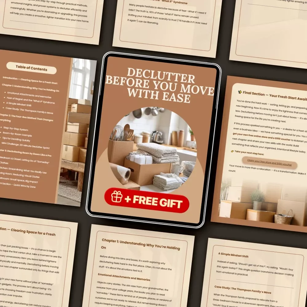 Declutter Before You Move with Ease | How to Declutter Before Moving | Minimalist Moving eBook & Digital Guide