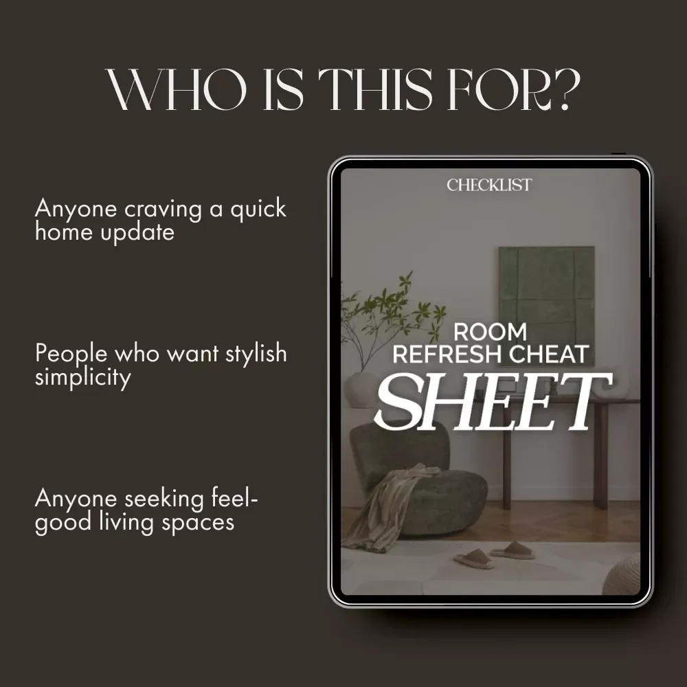 Room Refresh Cheat Sheet | How to Refresh a Room Without Buying Anything | Home Makeover Printable Checklist for Easy Room Update