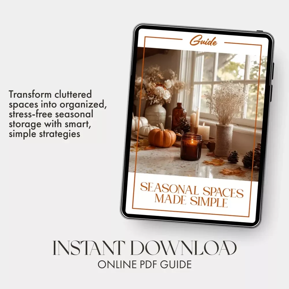 Seasonal Spaces Made Simple | Smart Guide to Organize & Store Seasonal Décor | Digital Download eBook for Home Storage, Decluttering, and Seasonal Rotation