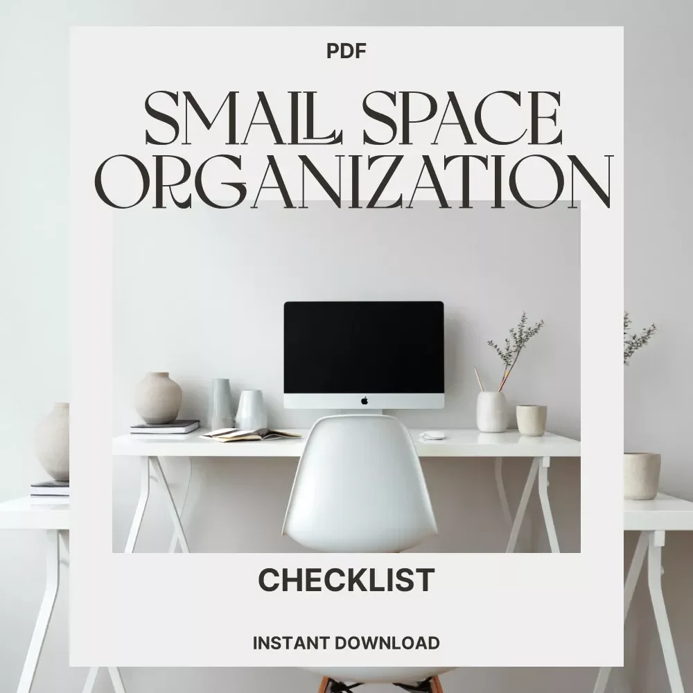 Shrink Your Home Office, Expand Your Sanity | Printable Checklist for Small Space Organization | what to do when home office takes too much space | Minimalist Home Office Declutter Guide