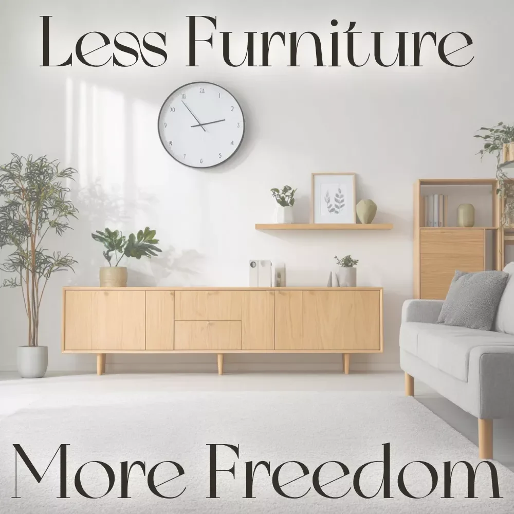 Less Furniture More Freedom | Minimalist Home Design Guide for How to Layout Furniture to Maximize Open Space | Digital Download eBook for Effortless Room Flow & Light Living