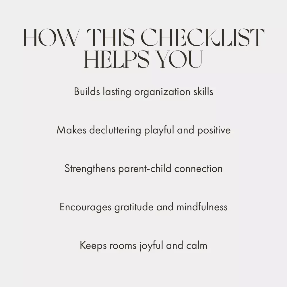 The KonMari Way for Kids’ Rooms | Printable Checklist | How KonMari Method Works for Kids Rooms | Joyful Decluttering for Families | Minimalist Kids Organization Guide
