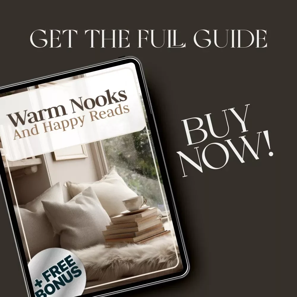 Warm Nooks and Happy Reads | Cozy Reading Corner eBook Guide | How to Make Reading Corner Cozy | Digital Home Décor Inspiration for Book Lovers