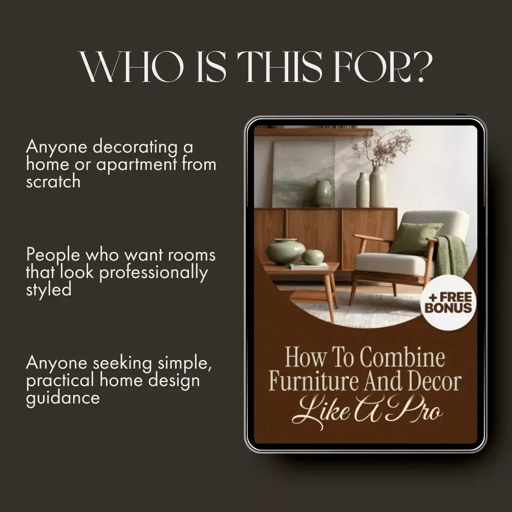 How to Combine Furniture and Decor Like a Pro | Interior Styling eBook | Home Design Guide for Mixing and Matching Styles | Digital Download Home Decor Checklist