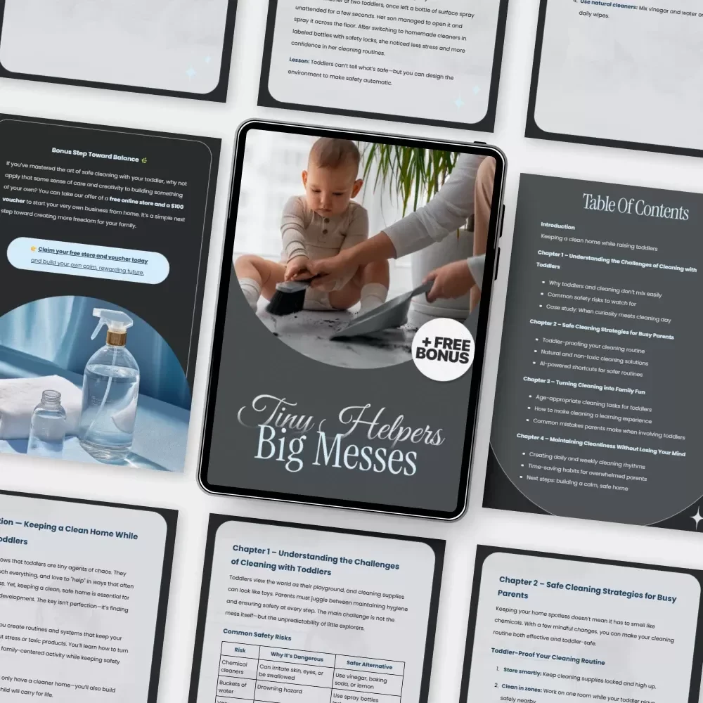 Tiny Helpers Big Messes | Parenting eBook for Busy Moms & Dads | Toddler-Safe Cleaning Guide | Family Cleaning Routine | Digital Download for a Calm, Clean Home