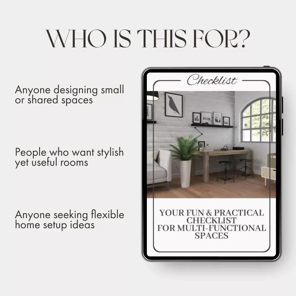 Your Fun & Practical Checklist for Multi-Functional Spaces | Smart Home Organization Guide with Tips for Using Shelves to Separate Multi Functional Areas