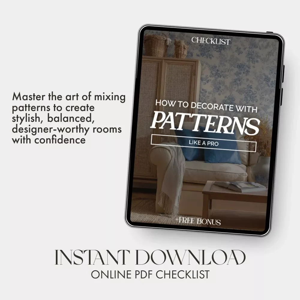 How to Decorate with Patterns Like a Pro | Interior Design Guide | Digital Download Home Styling eBook | Pattern Mixing Tips for Decor Lovers