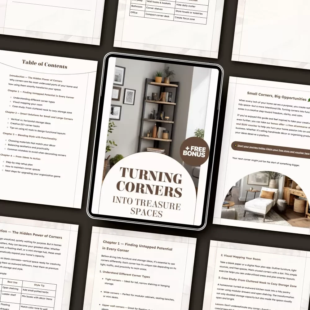 Turning Corners into Treasure Spaces | Home Storage Guide | How to Use Corner Spaces for Storage | Small Space Organization eBook