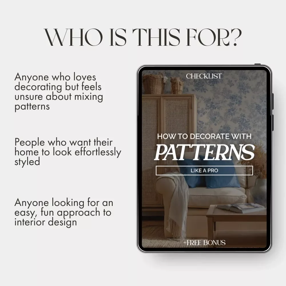How to Decorate with Patterns Like a Pro | Interior Design Guide | Digital Download Home Styling eBook | Pattern Mixing Tips for Decor Lovers