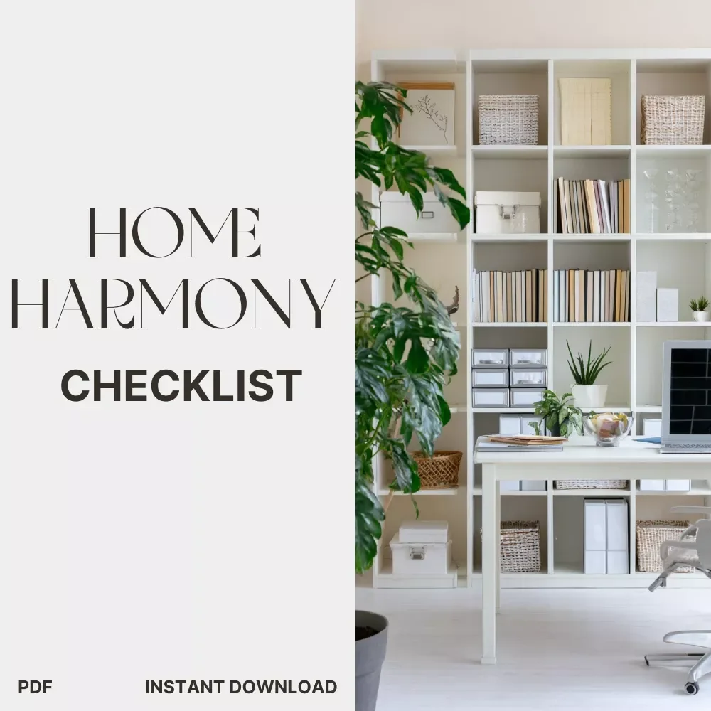 Home Harmony Checklist | Digital Printable for Decluttering & Organization | Best Home Organization Methods | AI-Powered Smart Storage & Cleaning Planner