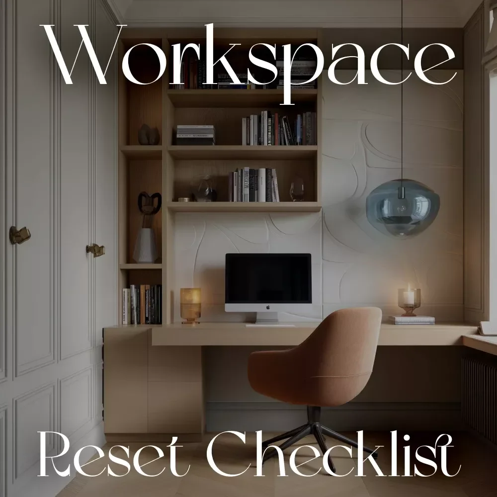 Workspace Reset Checklist | Printable Office Organization Guide | Digital Download for Decluttering, Productivity, and Focus
