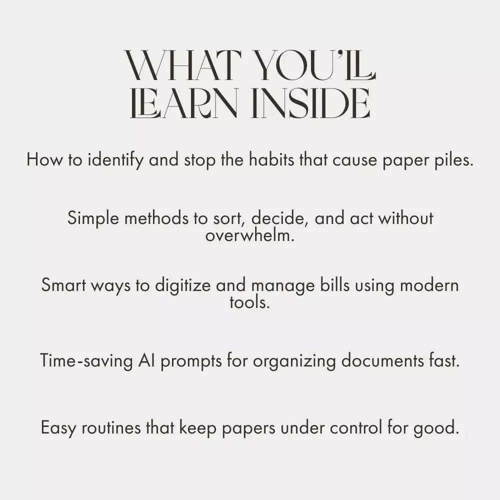 Declutter Papers and Mail: A Practical Guide | How to Declutter Papers and Mail | Digital Download Guide for Paper Organization & Home Office Simplification