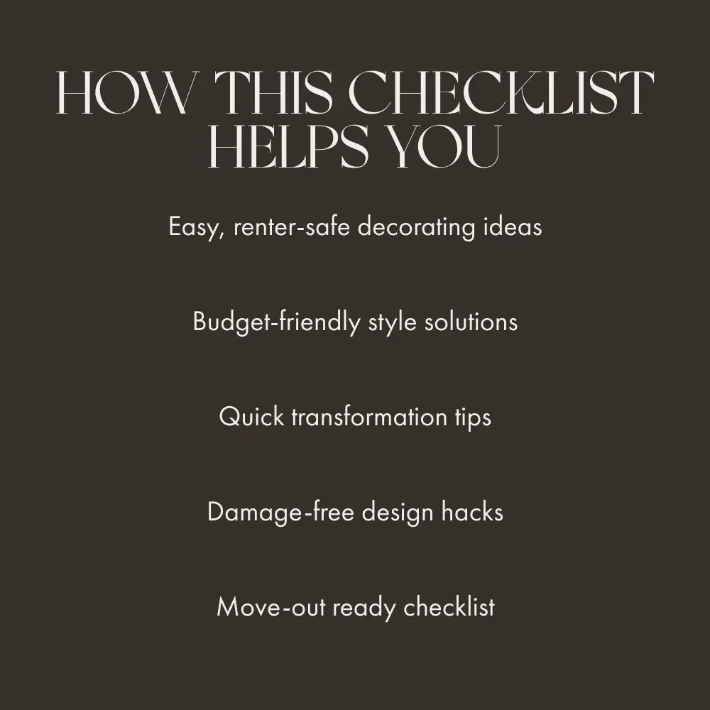 Make Your Rental Feel Like Home | Printable Checklist for Renters | Apartment Decorating Guide | Temporary Decor Tips | Easy No-Damage Design Ideas | Digital Download