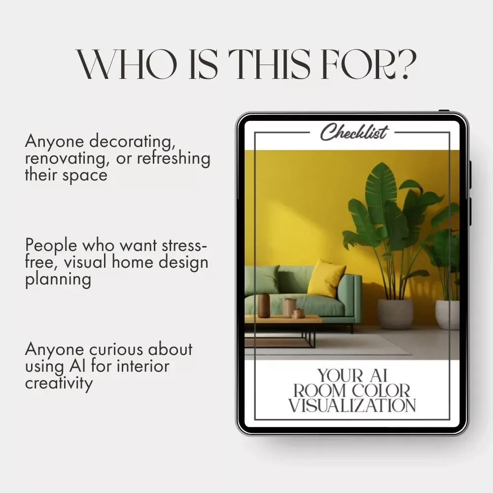Your AI Room Color Visualization Checklist | Digital Home Design Guide | Paint Color Planner for Interior Design Lovers | Instant Download