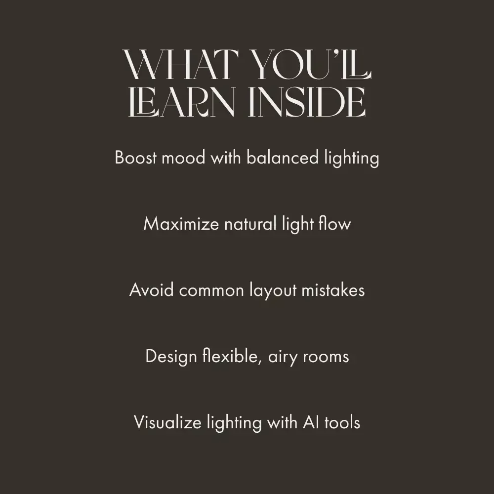 Smart Furniture Arrangements for Maximum Light | Digital Guide on How to Arrange Furniture for Better Lighting | Home Interior eBook for Bright, Balanced Spaces