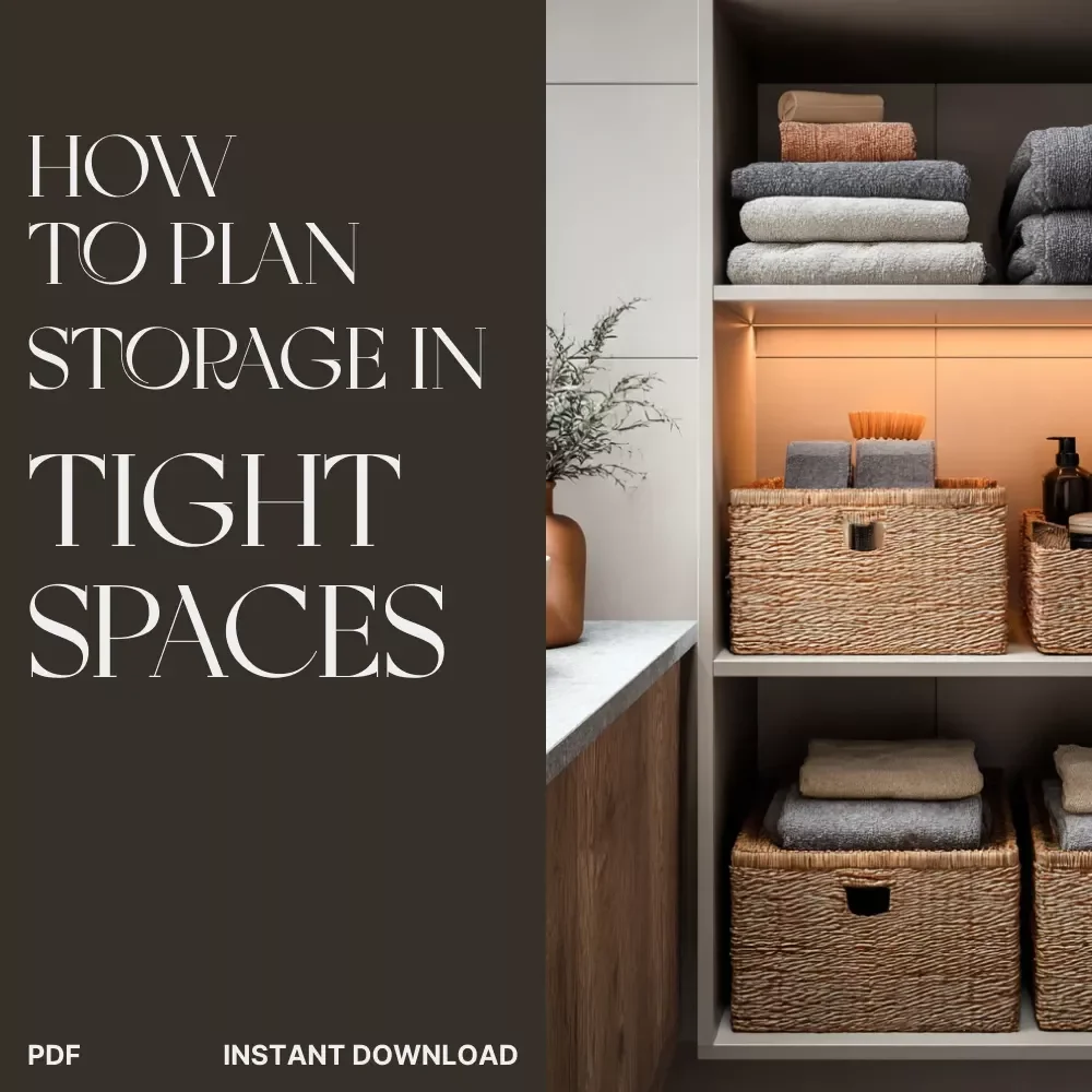 How to Plan Storage in Tight Spaces | Smart Home Organization Guide for Small Apartments, Tiny Homes & Minimalist Living | Digital Download