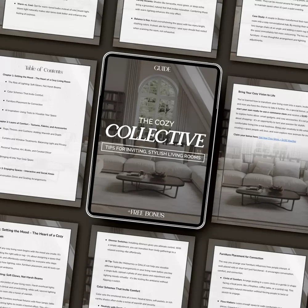 The Cozy Collective: Tips for Inviting, Stylish Living Rooms | Digital Guide for How to Style Living Rooms for Cozy Gatherings, Home Decor eBook, Modern Interior Styling PDF