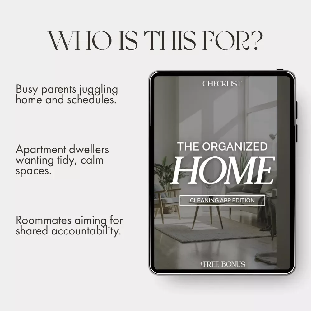The Organized Home: Cleaning App Edition Checklist | Digital Download for How to Track Cleaning with Apps, Home Management, and Smart Cleaning Routine Planner