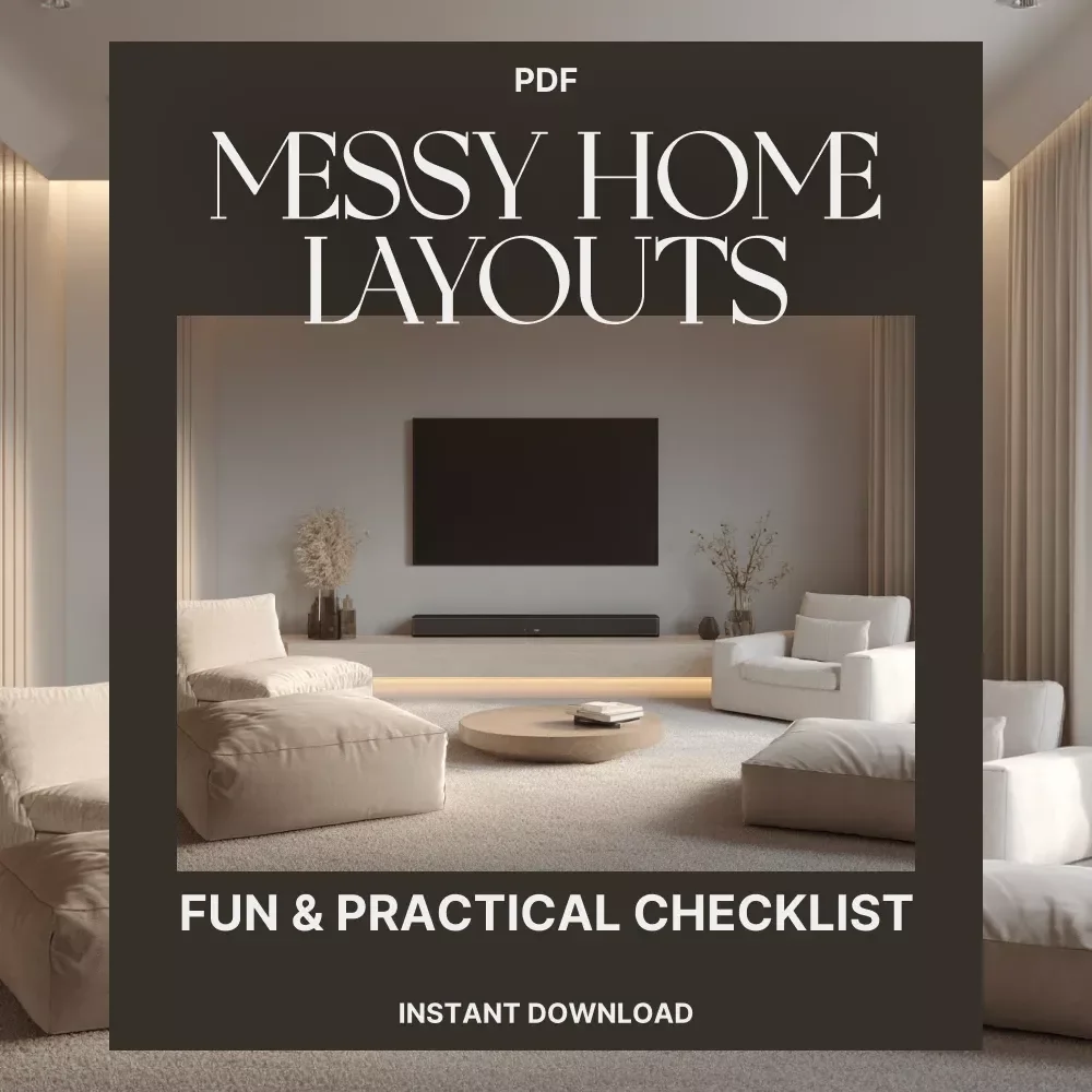 Your Fun & Practical Checklist for Messy Home Layouts | Digital Download | what to do when home layout causes mess | Home Organization Guide for Real-Life Spaces