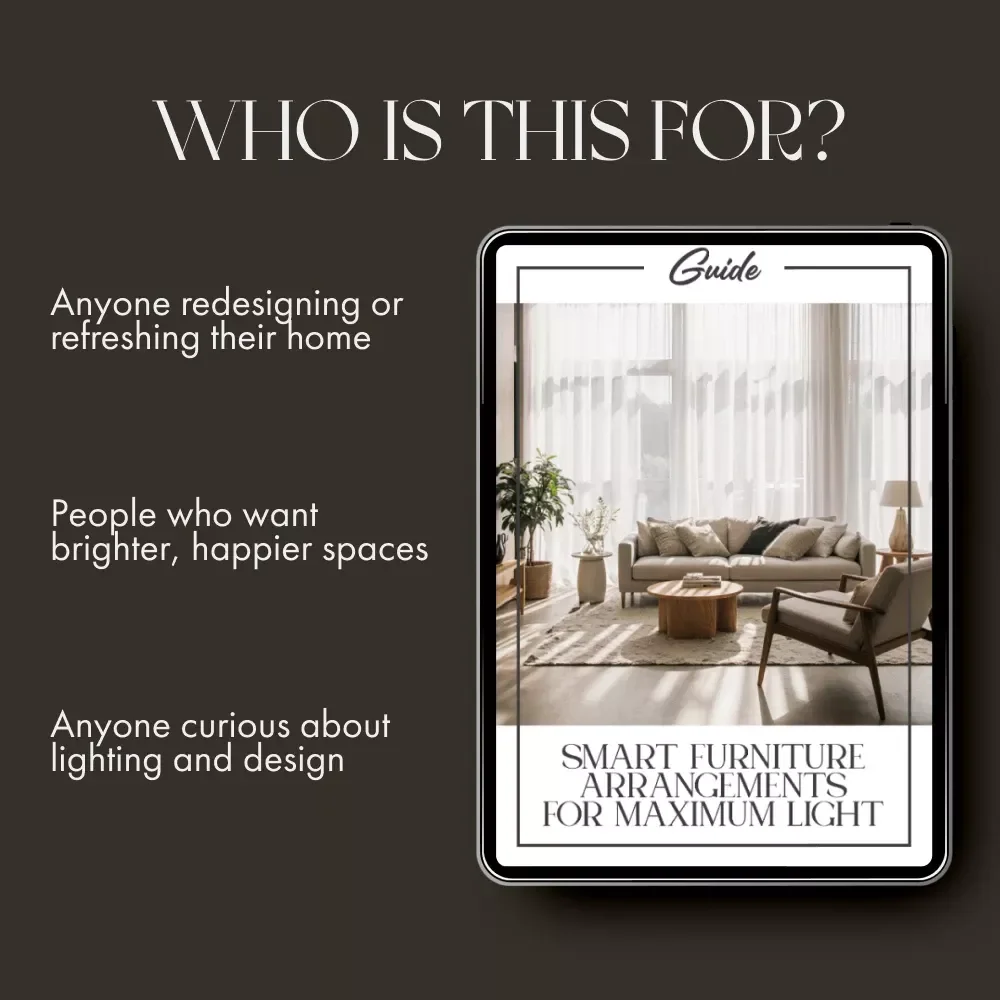 Smart Furniture Arrangements for Maximum Light | Digital Guide on How to Arrange Furniture for Better Lighting | Home Interior eBook for Bright, Balanced Spaces