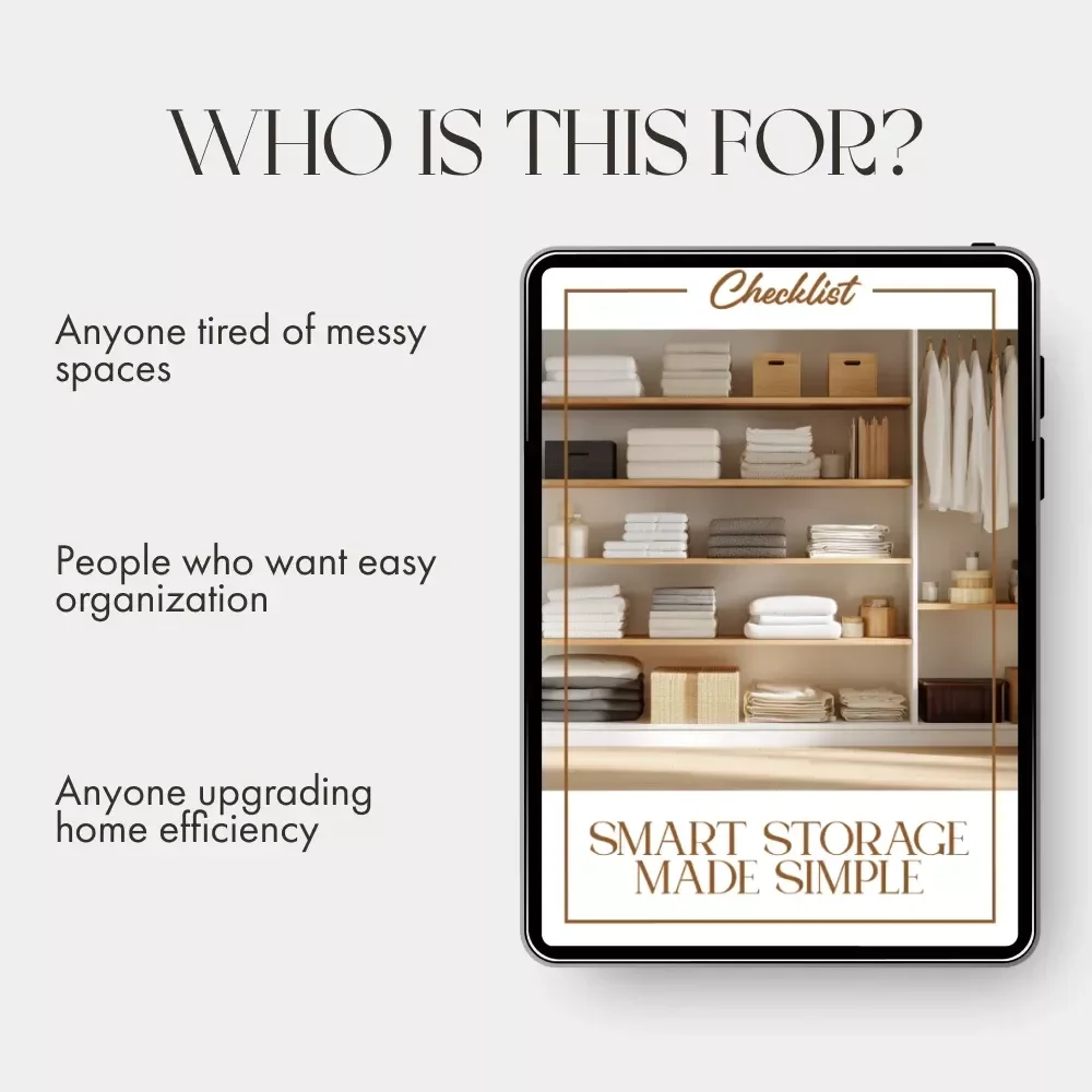 Smart Storage Made Simple | Printable Checklist for Home Organization | How to Choose Storage for Large Items | Garage & Closet Organization Guide