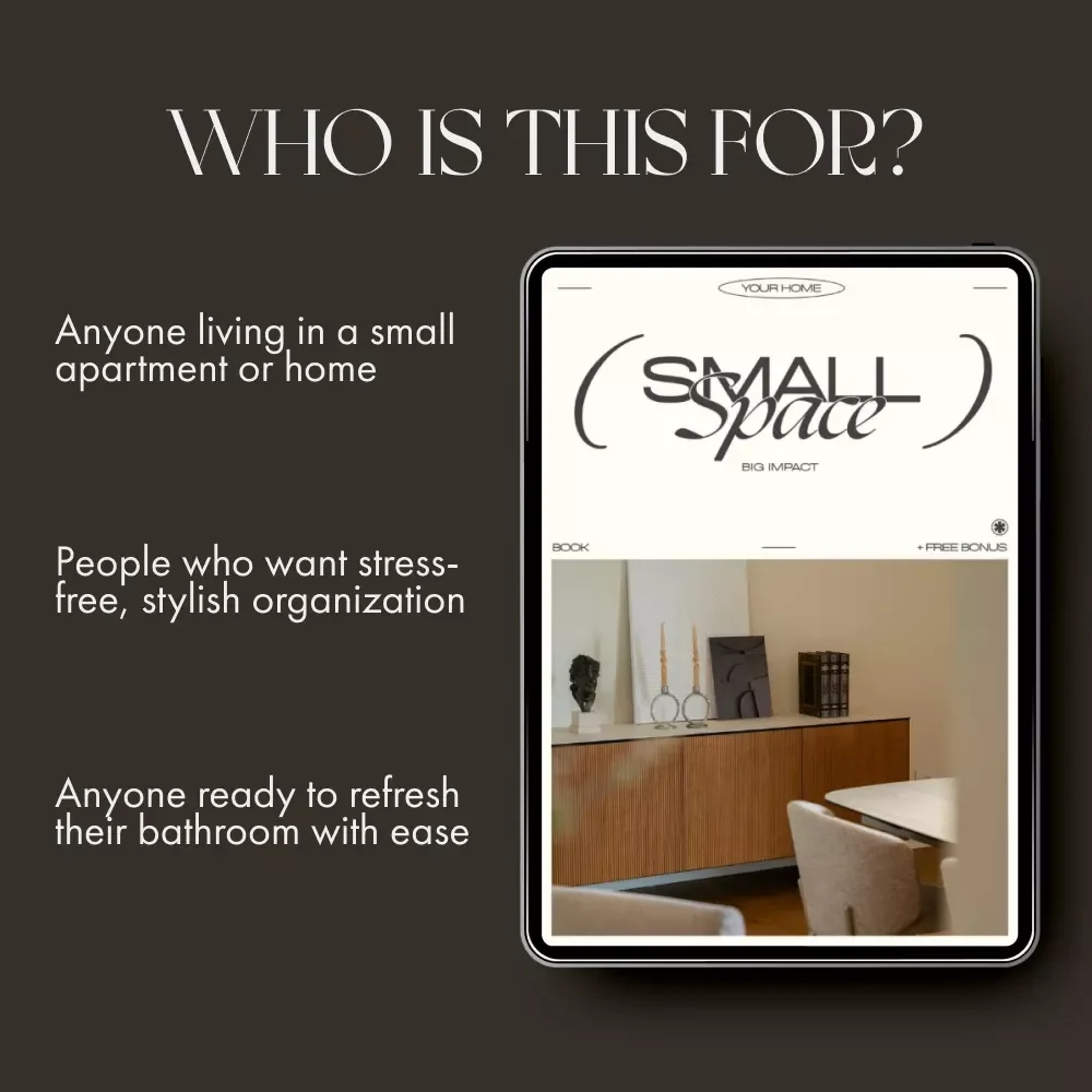 Small Space Big Impact | Bathroom Organization eBook | How to Organize a Bathroom for Maximum Space | Home Decluttering & Storage Solutions Guide