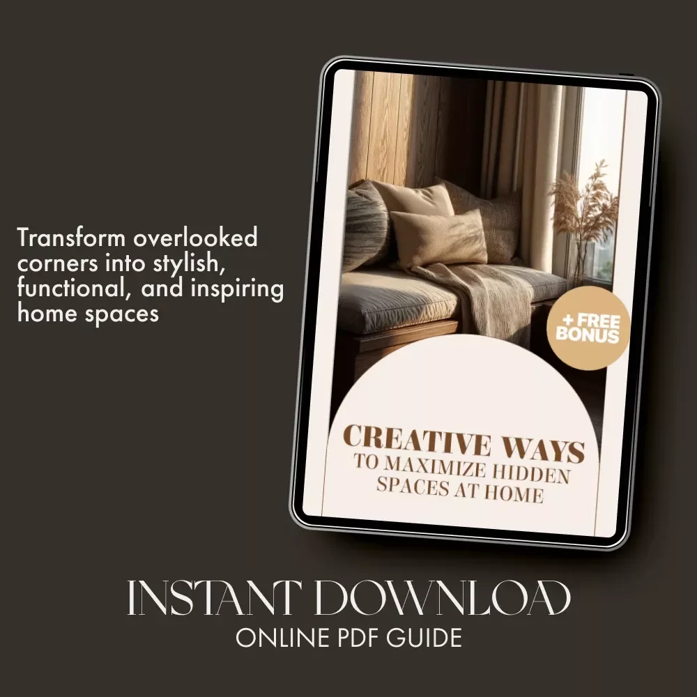Creative Ways to Maximize Hidden Spaces at Home – eBook for Small Homes, Apartment Styling & Corner Design Ideas | Smart Tips on What to Do with Corner Spaces | Home Decor Digital Download