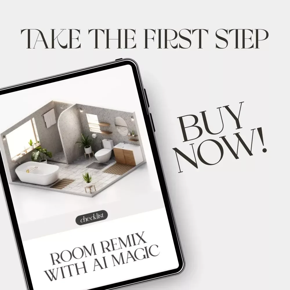 Room Remix with AI Magic | Interior Design Checklist | How to Use AI to Suggest Furniture Arrangement | Digital Download Home Design Guide