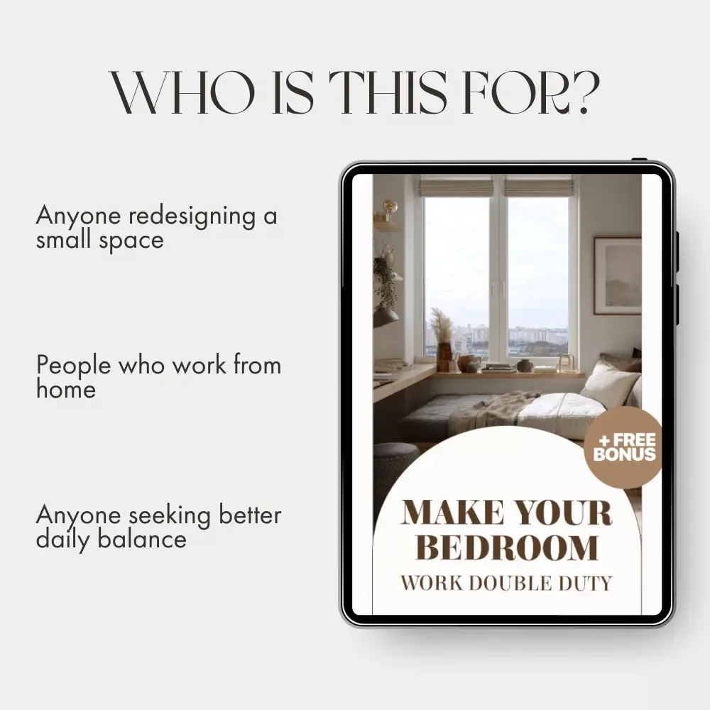 Make Your Bedroom Work Double Duty | Guide to How to Make a Bedroom Function as Office and Sleeping Area | Digital Download Home Design eBook for Small Spaces