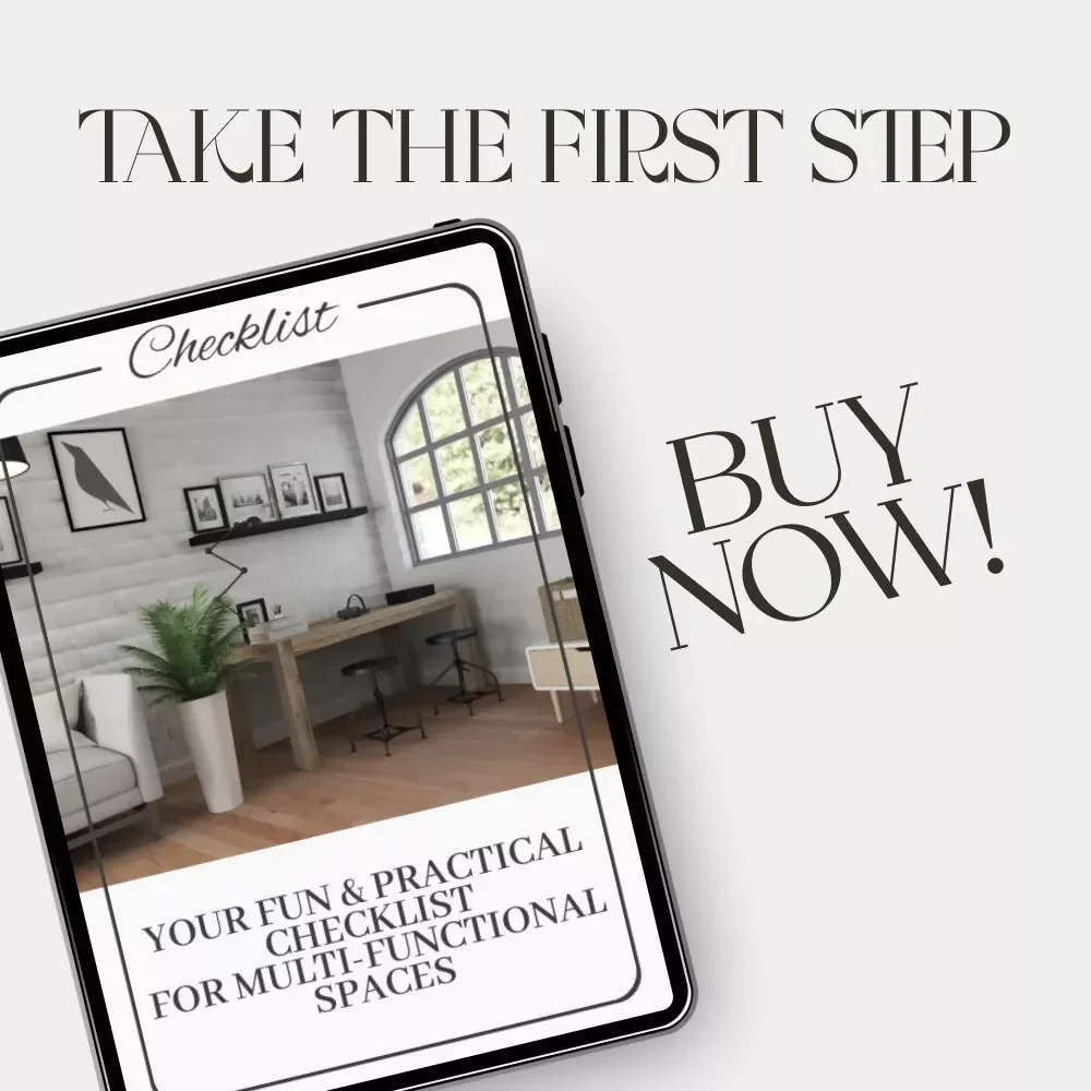Your Fun & Practical Checklist for Multi-Functional Spaces | Smart Home Organization Guide with Tips for Using Shelves to Separate Multi Functional Areas
