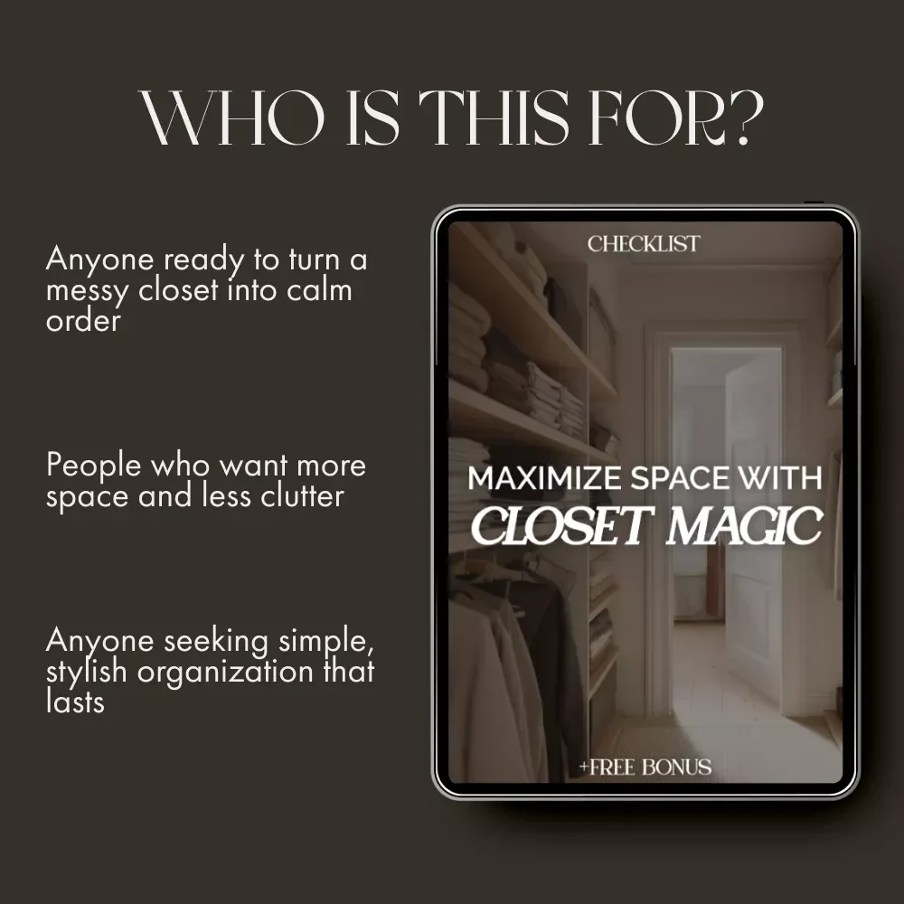 Maximize Space with Closet Magic Checklist | Digital Closet Organization Guide | Printable Decluttering & Storage Planner for Home, Apartment, or Wardrobe Makeover