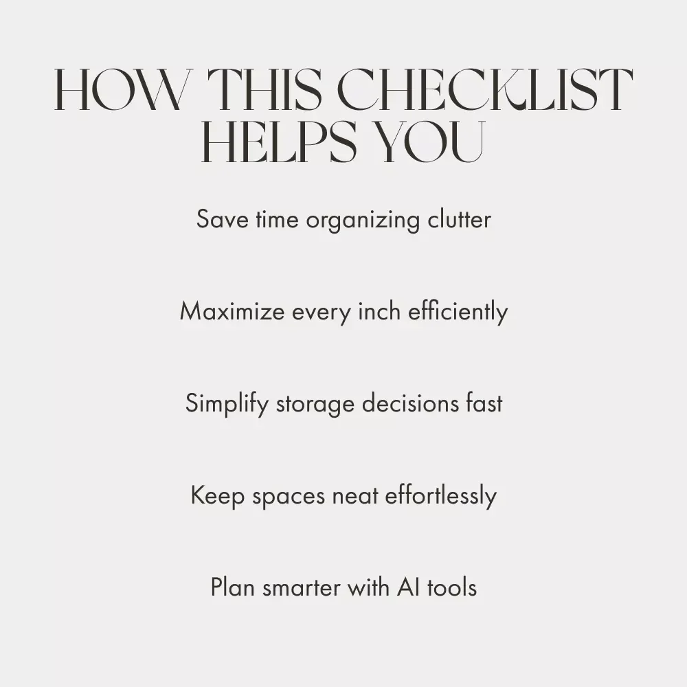 Smart Storage Made Simple | Printable Checklist for Home Organization | How to Choose Storage for Large Items | Garage & Closet Organization Guide