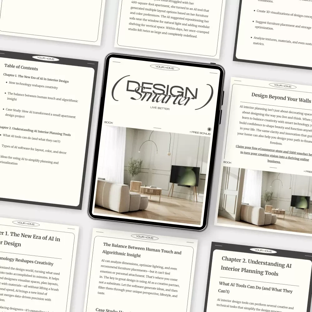 Design Smarter Live Better | AI Interior Planning eBook | Digital Guide for Modern Home Designers, Creatives & DIY Decor Enthusiasts