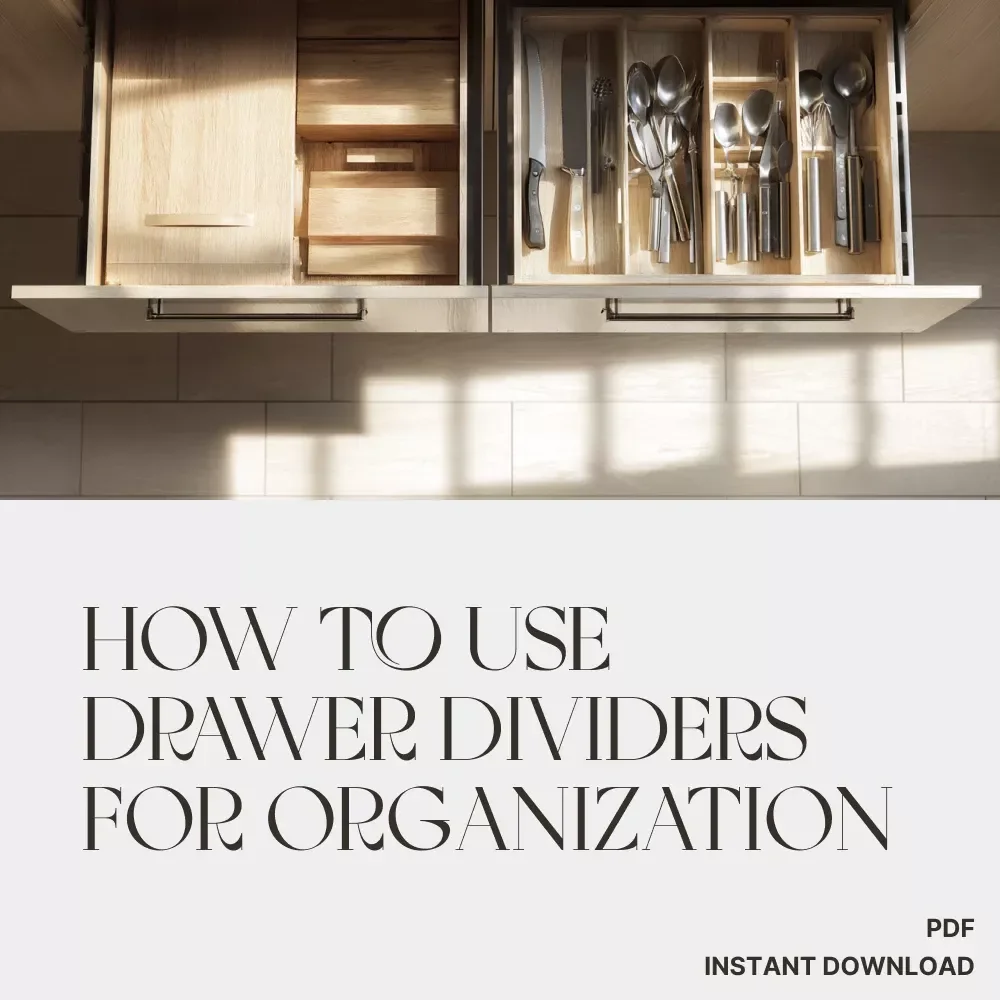 How to Use Drawer Dividers for Organization | Printable Digital Guide for Home & Office Organization | Step-by-Step eBook on Drawer Divider Tips & Layout Ideas
