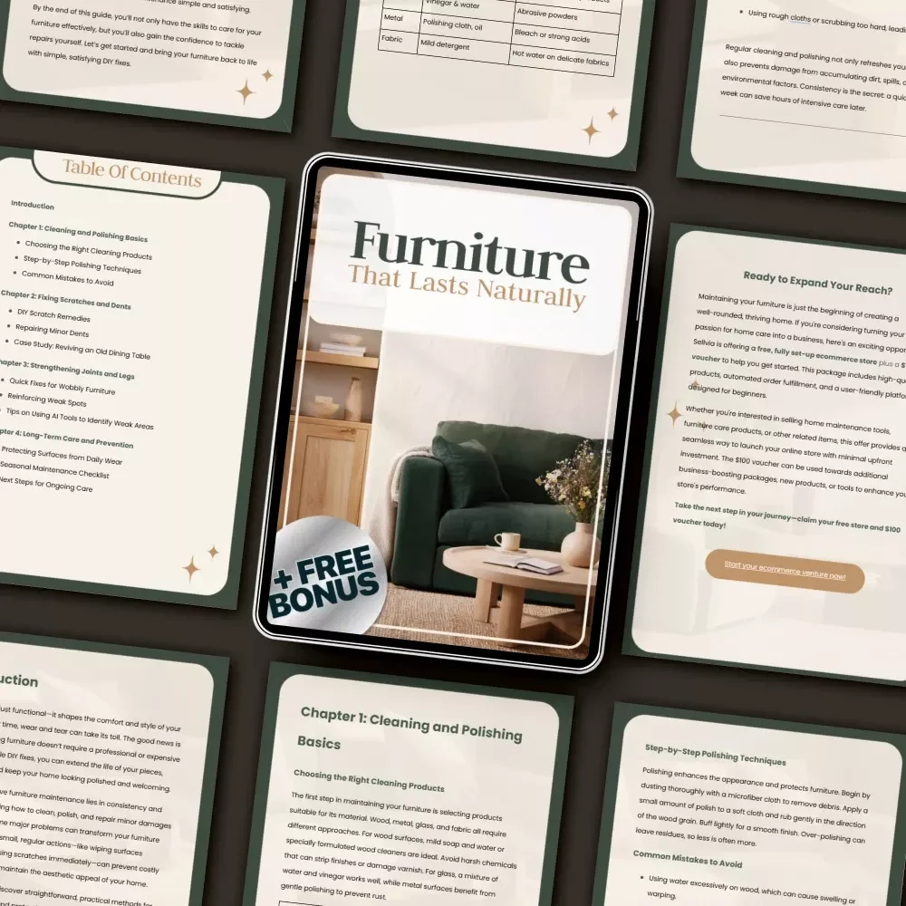 Furniture That Lasts Naturally | DIY Guide on How to Maintain Furniture with Simple Fixes, Scratch Repair, and Long-Term Care Tips | Home Improvement eBook