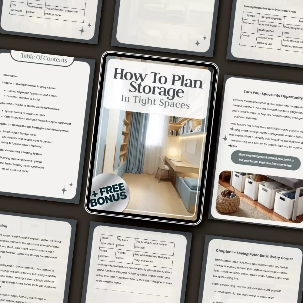 How to Plan Storage in Tight Spaces | Smart Home Organization Guide for Small Apartments, Tiny Homes & Minimalist Living | Digital Download