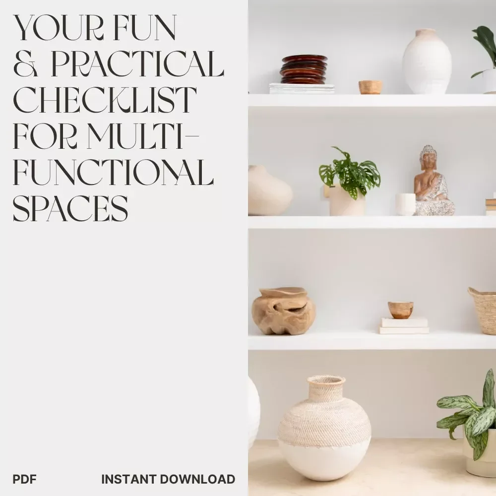 Your Fun & Practical Checklist for Multi-Functional Spaces | Smart Home Organization Guide with Tips for Using Shelves to Separate Multi Functional Areas