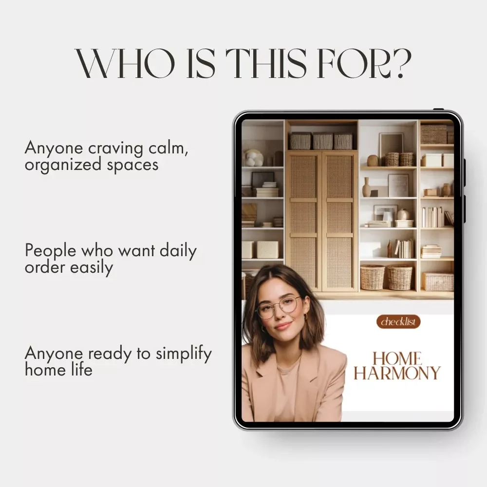 Home Harmony Checklist | Digital Printable for Decluttering & Organization | Best Home Organization Methods | AI-Powered Smart Storage & Cleaning Planner