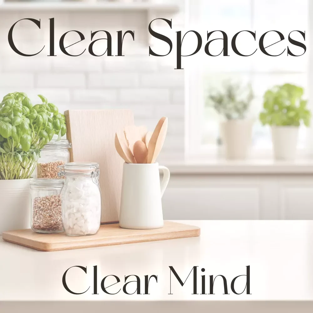 Clear Spaces Clear Mind – A Practical Guide on How to Maintain Clutter Free Surfaces | Minimalist Home Ebook | Decluttering Routine & Mindful Living Digital Download