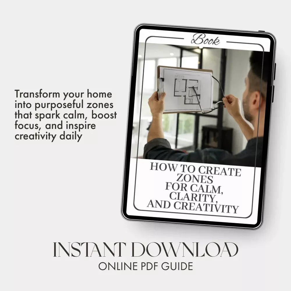 How to Create Zones for Calm, Clarity, and Creativity | Home Zoning eBook for Productivity, Relaxation & Focus | Digital Download Guide on How to Create Zones in Your Home