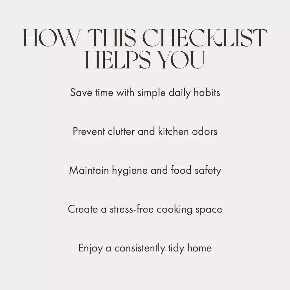 Daily Kitchen Maintenance Checklist | Printable Daily Cleaning Schedule | Digital Download Home Organization Guide for a Spotless Kitchen