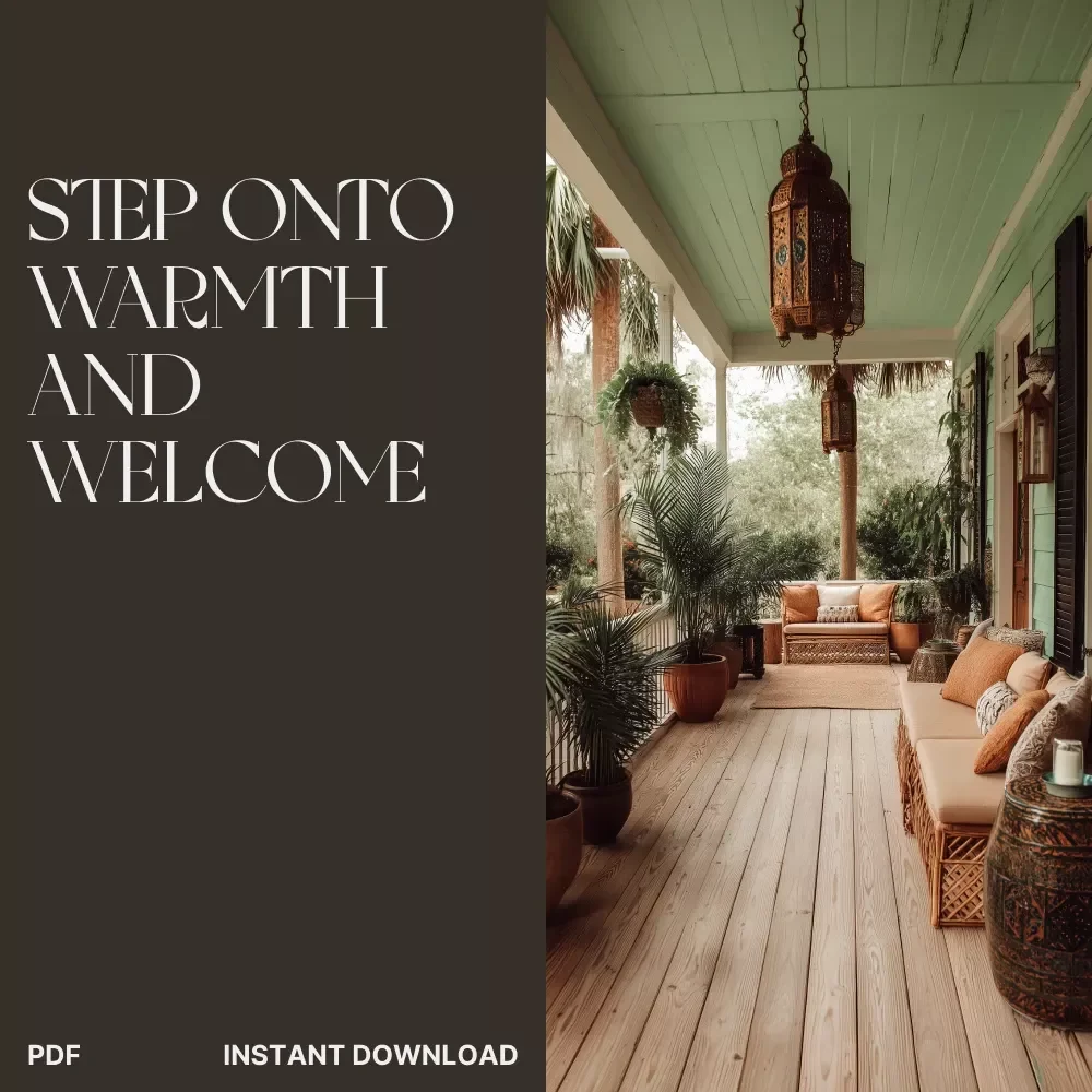 Step onto Warmth and Welcome | Front Porch Makeover Guide | How to Make a Front Porch Welcoming | Digital Download eBook for Home Decor Enthusiasts